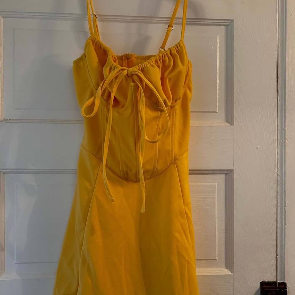 Yellow Corset Strappy Dress